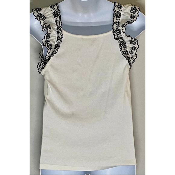 Loft Tank with Embroidered Ruffled Straps - Picture 2 of 4